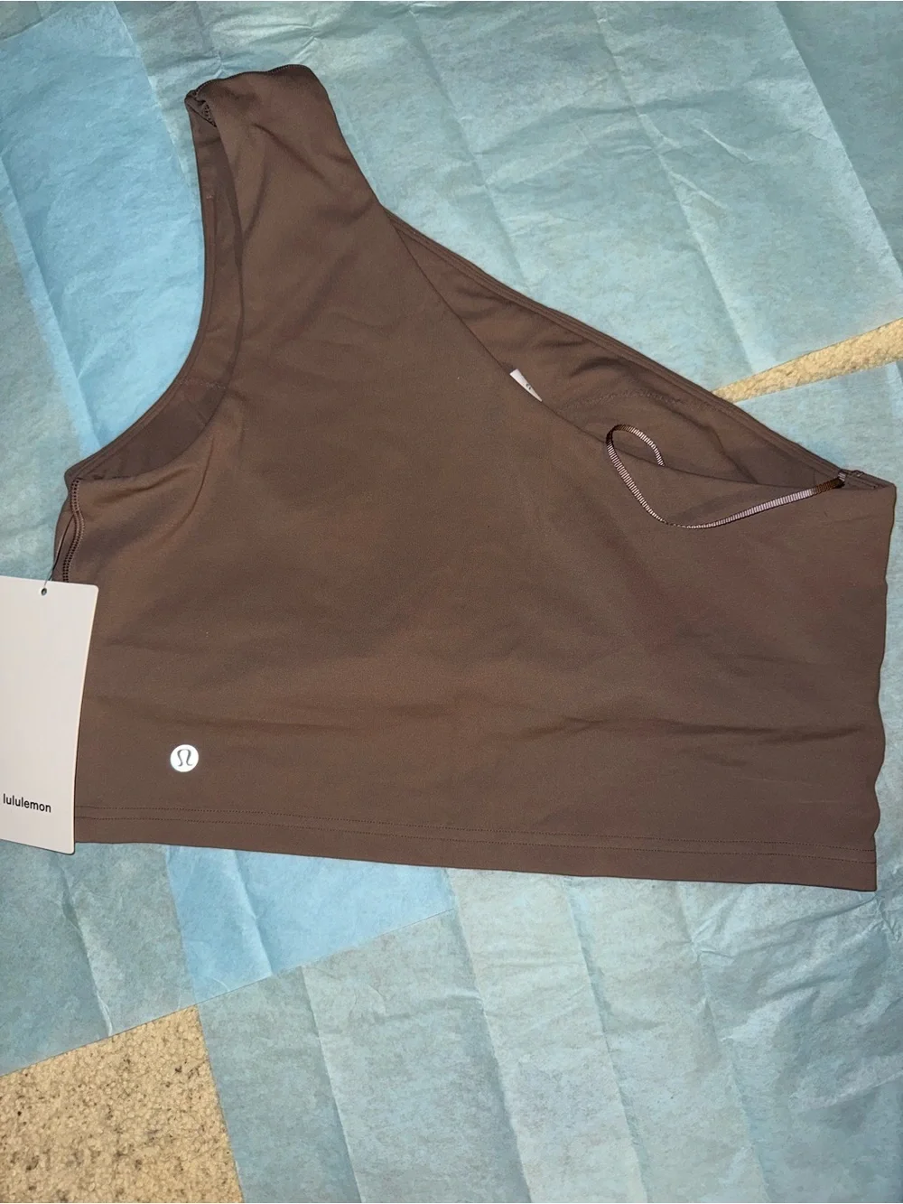 lululemon athletica Asymmetric One-Shoulder Crop Top — Brown